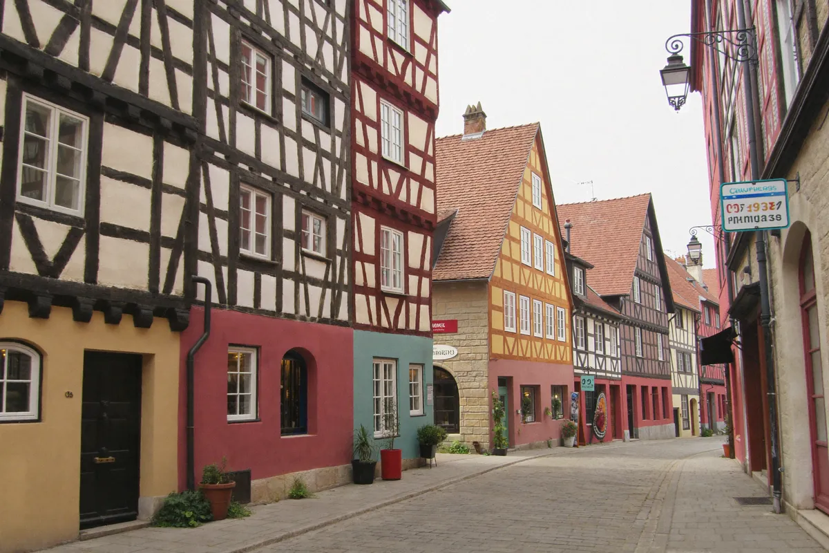 Maisons à pans de bois dans le centre médiéval de Bourges